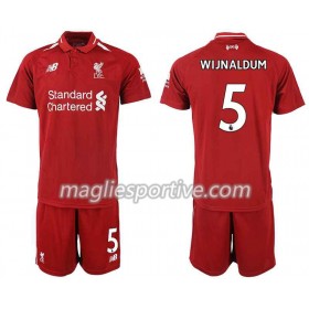 Completo Calcio Liverpool WIJNALDUM 5 Bambino Divisa Prima 2018/2019